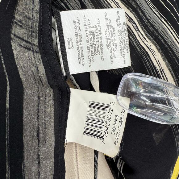 Vintage Y2K BCBGMaxazria Runway Geometric Print Asymmetrical Wrap Top, Size XS - Picture 7 of 8